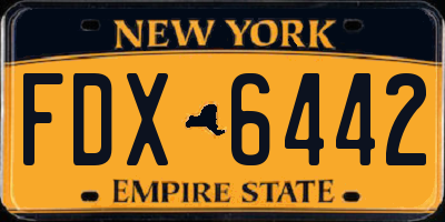 NY license plate FDX6442