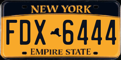 NY license plate FDX6444
