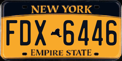 NY license plate FDX6446