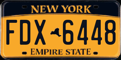 NY license plate FDX6448