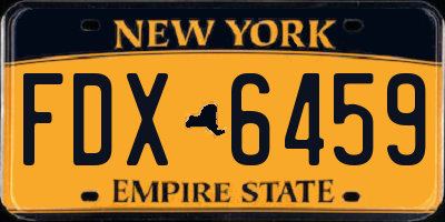 NY license plate FDX6459