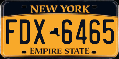 NY license plate FDX6465