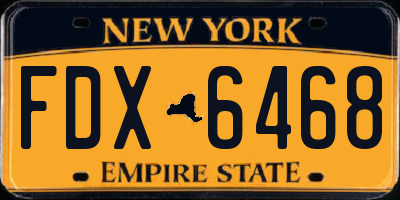 NY license plate FDX6468