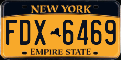NY license plate FDX6469