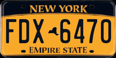 NY license plate FDX6470
