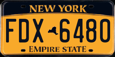 NY license plate FDX6480