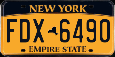 NY license plate FDX6490