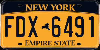 NY license plate FDX6491
