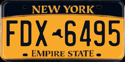 NY license plate FDX6495