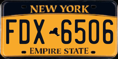 NY license plate FDX6506