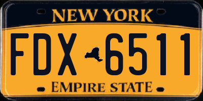 NY license plate FDX6511