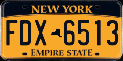 NY license plate FDX6513