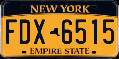 NY license plate FDX6515