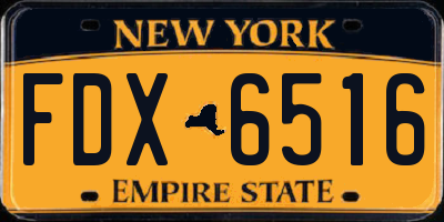 NY license plate FDX6516