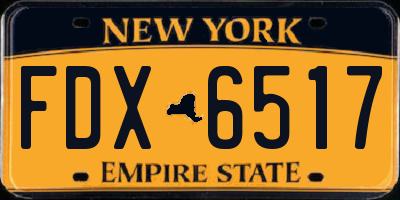 NY license plate FDX6517