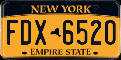 NY license plate FDX6520