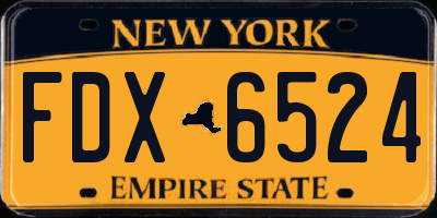 NY license plate FDX6524