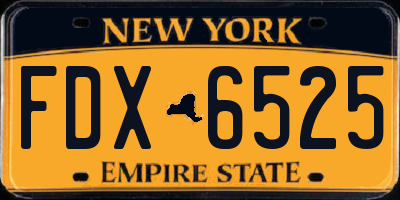 NY license plate FDX6525