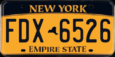 NY license plate FDX6526