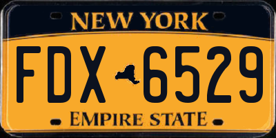 NY license plate FDX6529