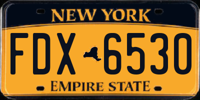 NY license plate FDX6530
