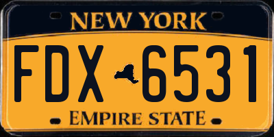 NY license plate FDX6531