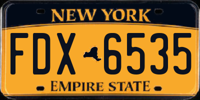 NY license plate FDX6535