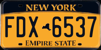 NY license plate FDX6537
