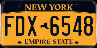NY license plate FDX6548