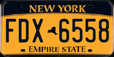 NY license plate FDX6558