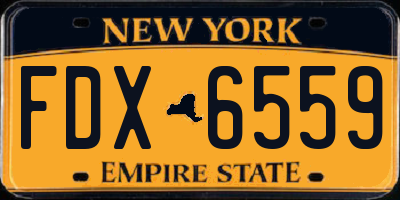 NY license plate FDX6559