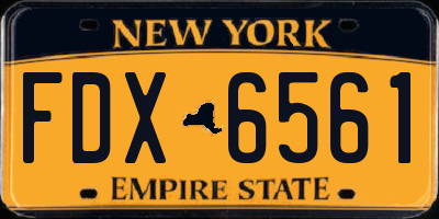 NY license plate FDX6561