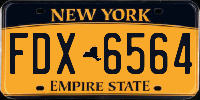 NY license plate FDX6564