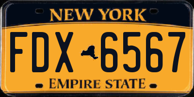 NY license plate FDX6567