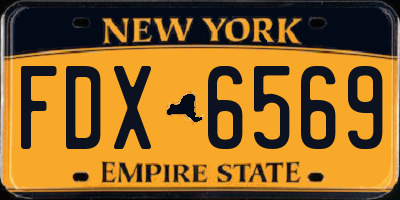 NY license plate FDX6569