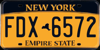 NY license plate FDX6572