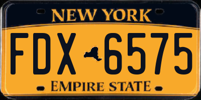 NY license plate FDX6575