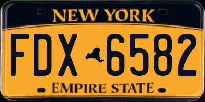 NY license plate FDX6582