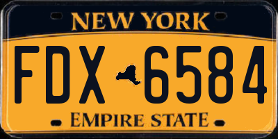 NY license plate FDX6584