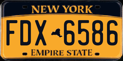 NY license plate FDX6586