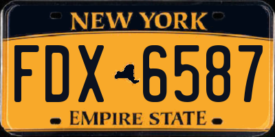 NY license plate FDX6587