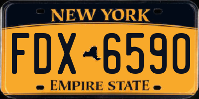 NY license plate FDX6590