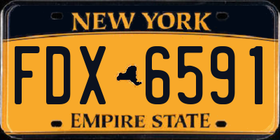 NY license plate FDX6591
