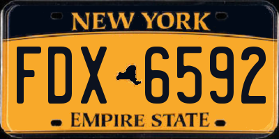 NY license plate FDX6592