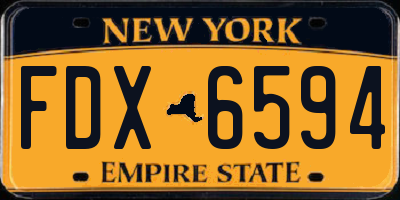 NY license plate FDX6594