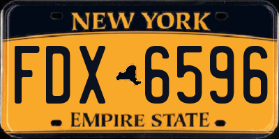 NY license plate FDX6596