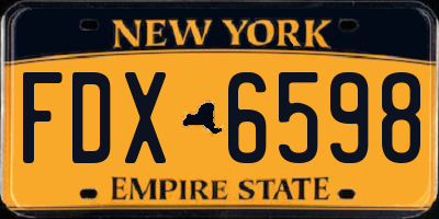 NY license plate FDX6598