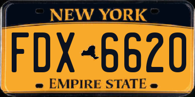 NY license plate FDX6620
