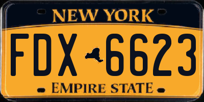 NY license plate FDX6623