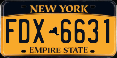 NY license plate FDX6631